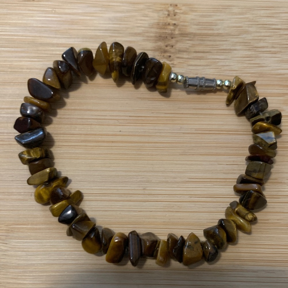 Tiger's Eye Chip Bead Bracelet unisex
